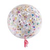 BALLON AQUA TRANSPARENT CONFETTIS BRILLANTS MULTICOLORES 18" BALLON AQUA TRANSPARENT CONFETTIS BRILLANTS MULTICOLORES 18"
