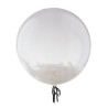 BALLON AQUA TRANSPARENT PLUMES BLANCHES 18"