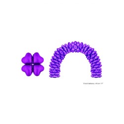 10 BALLONS METALLIQUE POUR ARCHE FORME 4 COEURS COLLES 42,5 X 42,5 CM VIOLET