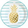 8 ASSIETTES RONDES ANANAS  23 CM