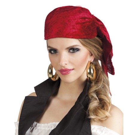 CHAPEAU BANDANA ROUGE TYPE PIRATE TAILLE ADULTE