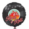 BALLON METALLIQUE ROND 43 CM THEME ROCK'N ROLL