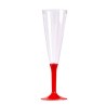 10 FLUTES A CHAMPAGNE PIED ROUGE