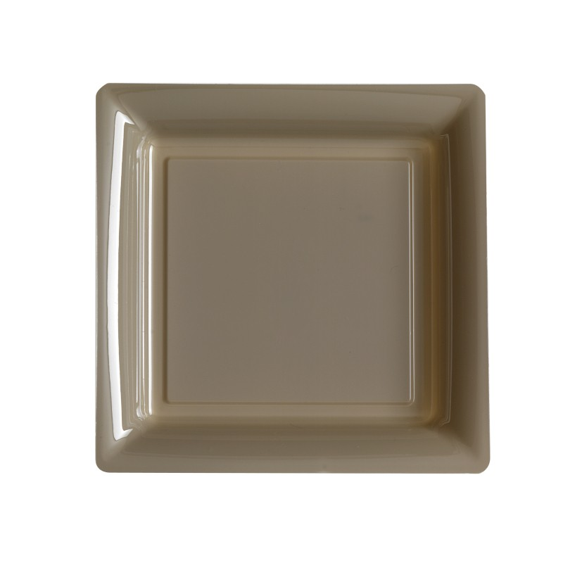 12 ASSIETTES CARREES TAUPE 23,5 CM 12 ASSIETTES CARREES TAUPE 23,5 CM