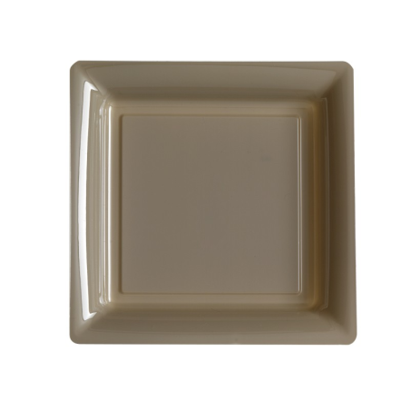 12 ASSIETTES CARREES TAUPE 23,5 CM