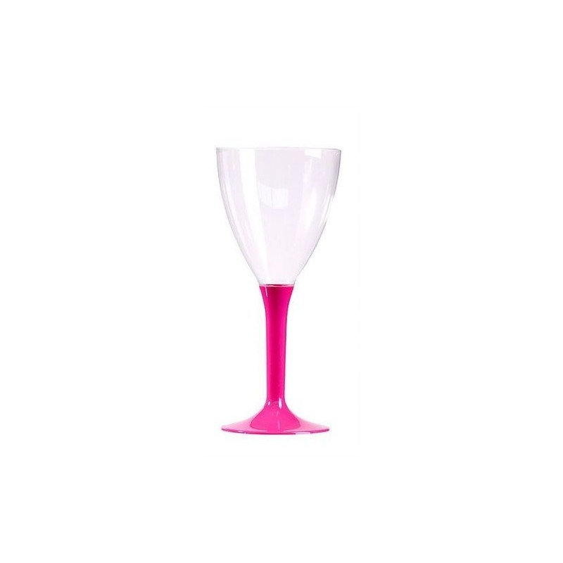 10 VERRES A VIN PIED ROSE INDIEN