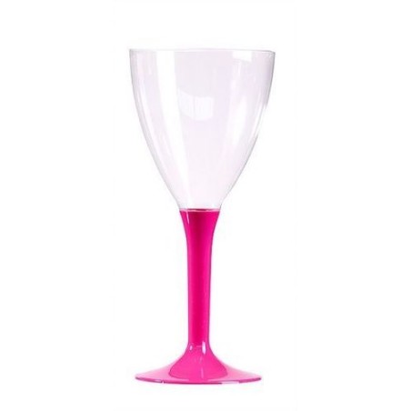 10 VERRES A VIN PIED ROSE INDIEN