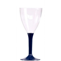 VERRE A VIN PIED BLEU MARINE