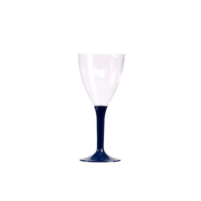 VERRE A VIN PIED BLEU MARINE