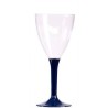 VERRE A VIN PIED BLEU MARINE