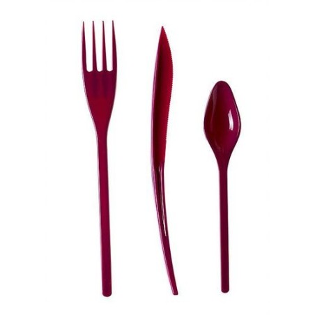 30 COUVERTS PLASTIQUES AUBERGINE 