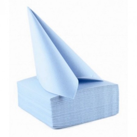 40 SERVIETTES SUN OUATE UNIE 38 X 38 CM BLEU CIEL