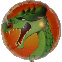 BALLON METALLIQUE ROND DRAGON 45 CM