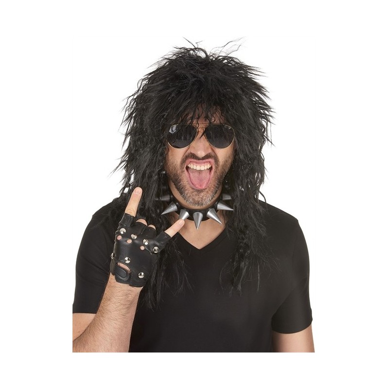 PERRUQUE ROCK OU PUNK HOMME NOIRE PERRUQUE ROCK OU PUNK HOMME NOIRE