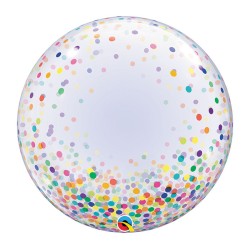 BALLON BUBBLE DECO CONFETTIS MULTICOLORES 61 CM