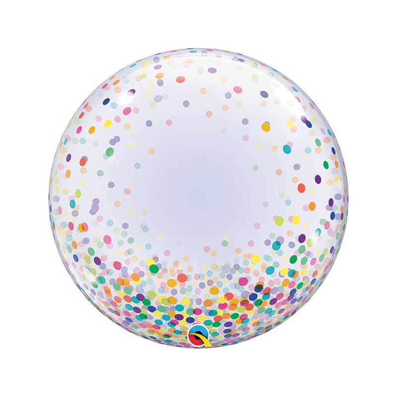 BALLON BUBBLE DECO CONFETTIS MULTICOLORES 61 CM