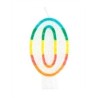 BOUGIE MULTICOLORE CHIFFRE 0
