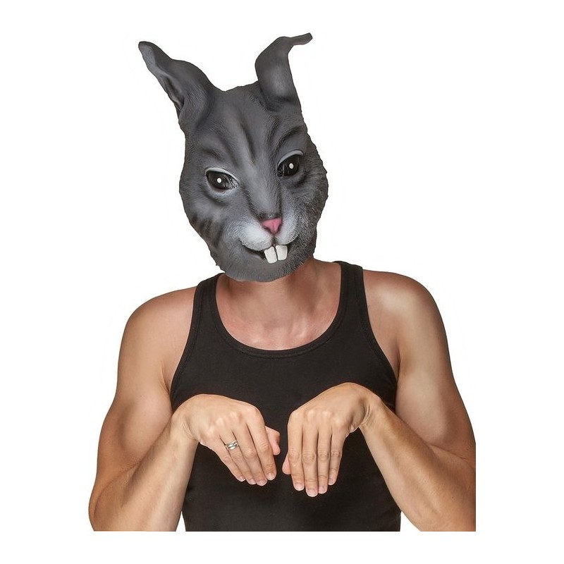 MASQUE LATEX LAPIN OU LIEVRE GRIS
