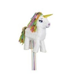 PINATA LICORNE  BLANCHE 3D A TAPER OU A TIRER