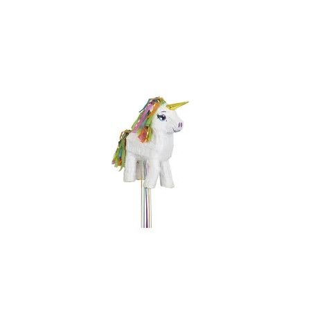 PINATA LICORNE  BLANCHE 3D A TAPER OU A TIRER