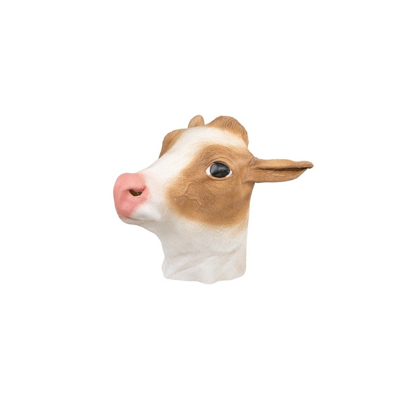 MASQUE LATEX VACHE MARRON ET BLANCHE