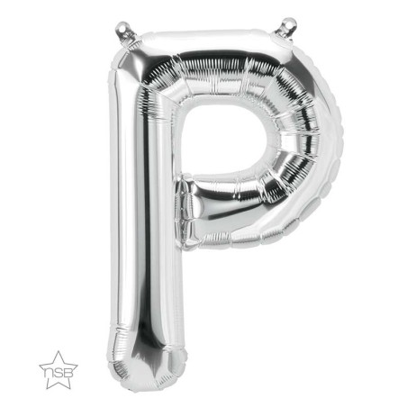 BALLON LETTRE METALLIQUE P ARGENT 40 CM