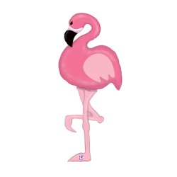 BALLON METALLIQUE FLAMANT ROSE SPECIAL DELIVERY 5 PIEDS DE HAUT