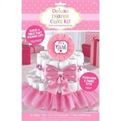 SET DE DECORATION DE GATEAU DE COUCHE FILLE 