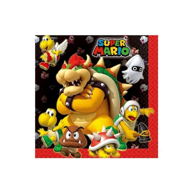 20 SERVIETTES SUPER MARIO 33 X 33 CM 