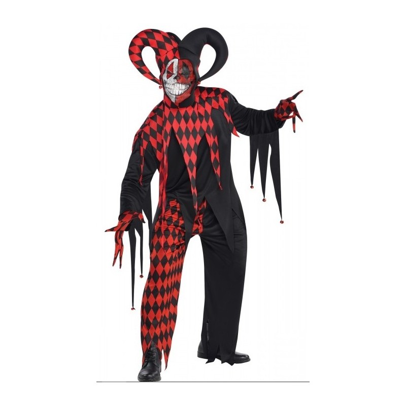 DEGUISEMENT HOMME JOKER FOU ROUGE ET NOIR TAILLE XL