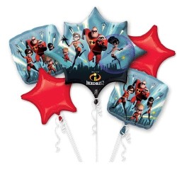 BOUQUET DE 5 BALLONS METALLIQUES LES INDESTRUCTIBLES