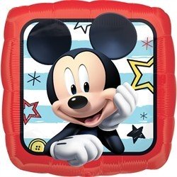 BALLON METALLIQUE CARRE MICKEY MOUSSE 43 CM