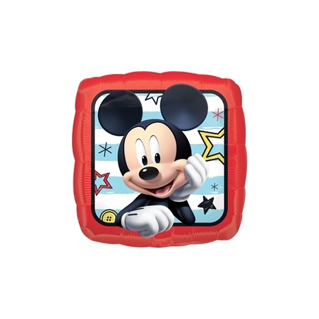 BALLON METALLIQUE CARRE MICKEY MOUSSE 43 CM