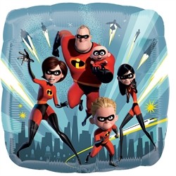 BALLON METALLIQUE CARRE INCREDIBLES 2  43 CM