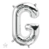 BALLON METALLIQUE LETTRE G ARGENT 40 CM 