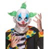 MASQUE HALLOWEEN LATEX CLOWN CHEVEUX VERT ET CONTOUR DES YEUX BLEU 