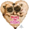 BALLON METALLIQUE CHIENS DANS COEUR PUGS AND KISSES 43 CM BALLON METALLIQUE CHIENS DANS COEUR PUGS AND KISSES 43 CM