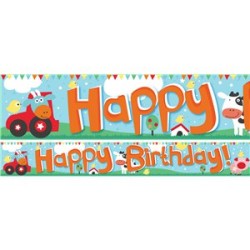 3 BANNERS HAPPY BIRTHDAY THEME FERME