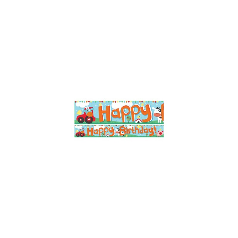 3 BANNERS HAPPY BIRTHDAY THEME FERME