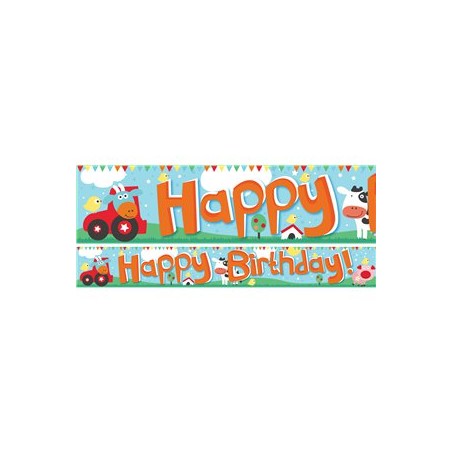 3 BANNERS HAPPY BIRTHDAY THEME FERME