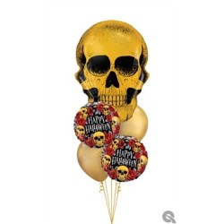 BALLON METALLIQUE CRANE TETE DE MORT 91 CM DE HAUT