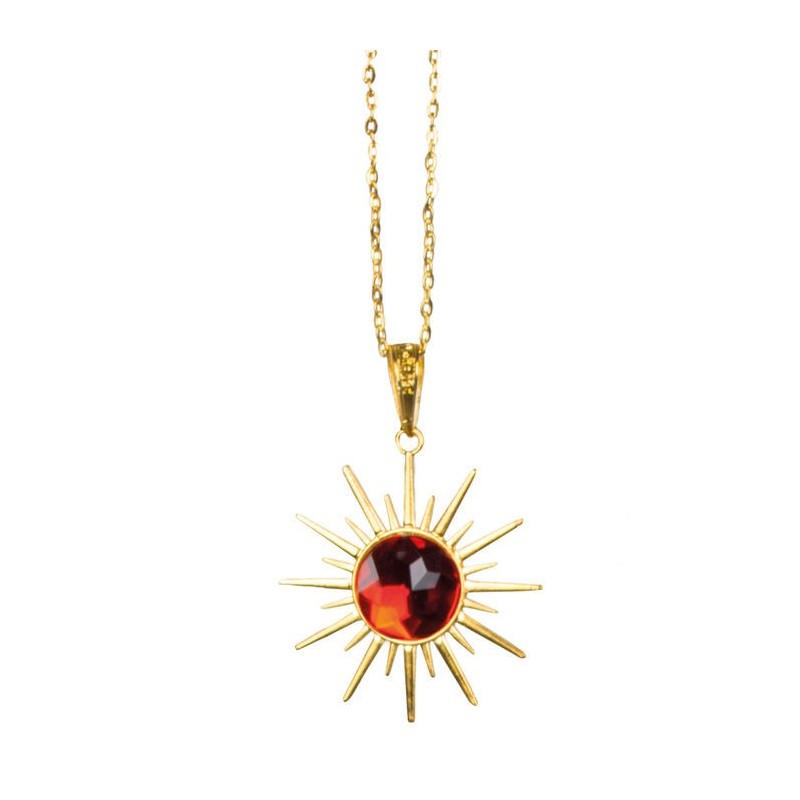 COLLIER SOLEIL AVEC RUBIS ROUGE AU MILIEU  COLLIER SOLEIL AVEC RUBIS ROUGE AU MILIEU
