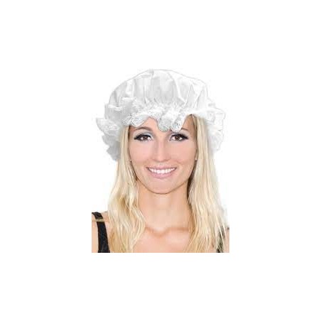 CHAPEAU CHARLOTTE EN TISSUS MEDIEVALE BLANCHE 
