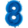 BALLON METALLIQUE CHIFFRE 8 BLEU 66 CM