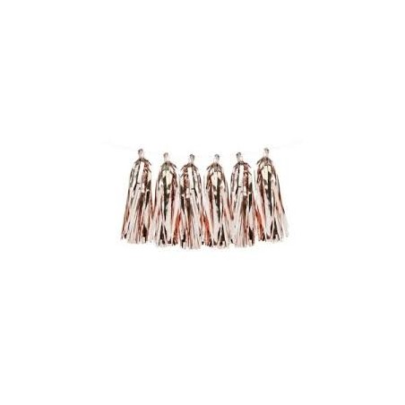 GUIRLANDE DE POMPOM  METALIQUE ROSE GOLD DE 2 METRES 