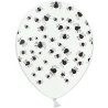 SACHET DE 6 BALLONS BLANC AVEC IMPRIME ARAIGNEE 30 CM 