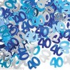 CONFETTIS 40 ANS BLEU ET ARGENT 