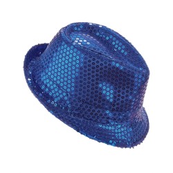 CHAPEAU BORSALINO A SEQUINS BLEU