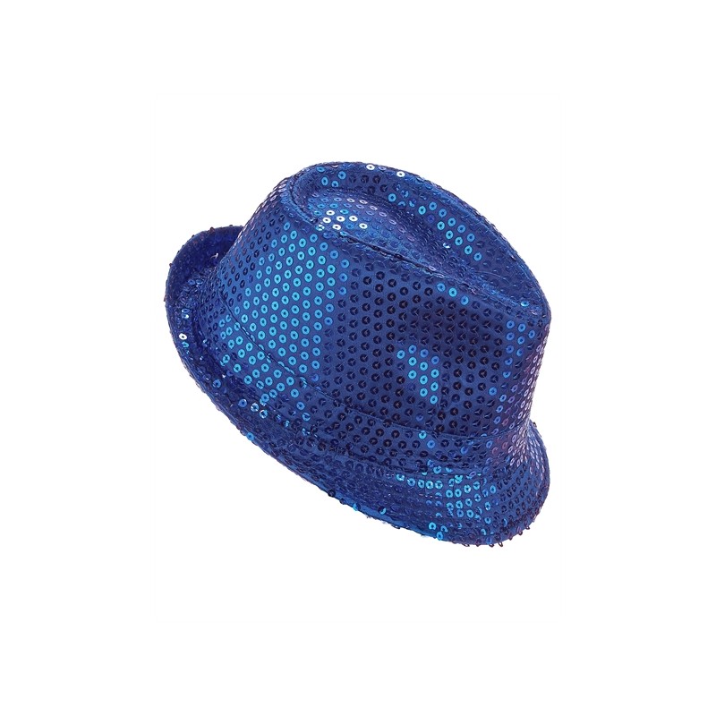 CHAPEAU BORSALINO A SEQUINS BLEU