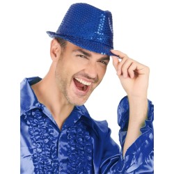 CHAPEAU BORSALINO A SEQUINS BLEU